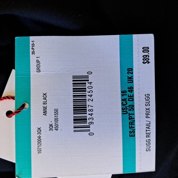 Anne Klein Chiffon Pleated Skirt 16 Black - Picture 6 of 8